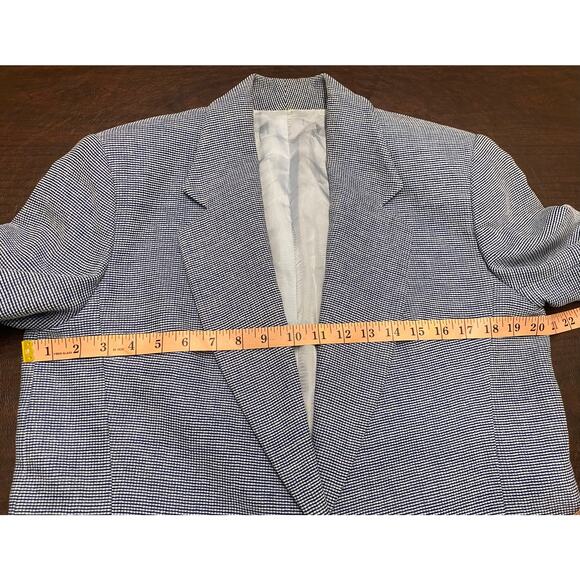 Vintage St. John Griffith Gray Blue White Skirt Suit‎ Wool Blend Italian Sze 12 - Picture 8 of 16